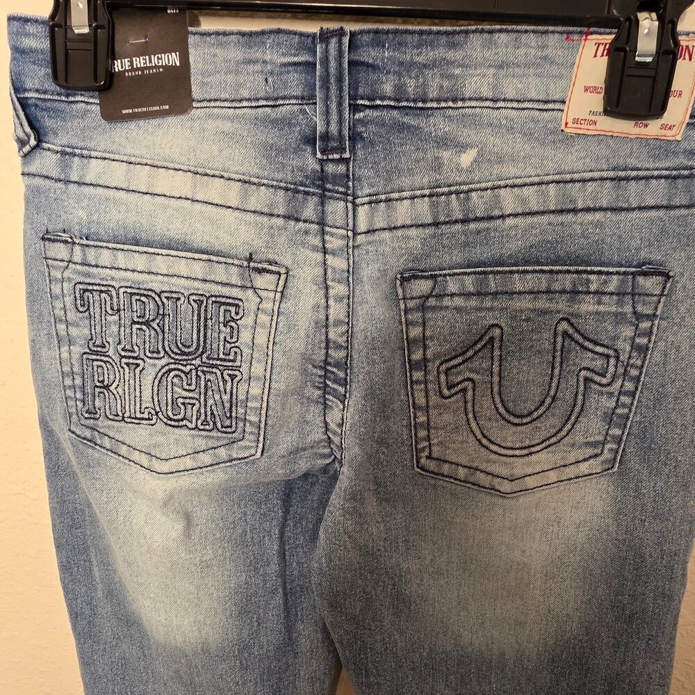 NWT True Religion Geno Boy's Relaxed Slim Distressed Denim Jeans, Size 12 - Picture 4 of 11